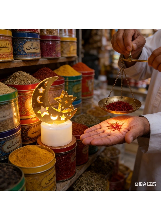 Ramadan Decoration Mini Lantern Lights, Moon Castle Lighthouse Eid Mubarak Lamp Plastic LED Night Light for Eid Ramadan Party Home Indoor Outdoor Bedroom Tabletop Decor - Image 4
